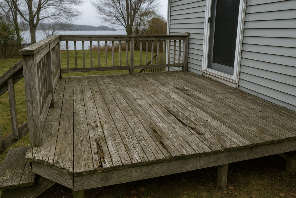 Cedar Crown Projects provides service for your rotting wood deck repairs, rear and front porch repairs and remodels, apply deck painting needs, rotting stair treads, and deck tension ties for more support